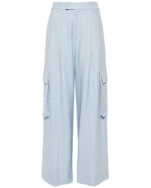 Amiri Pleated Wide-Leg Cargo Pants - Blue