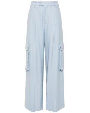 Amiri Pleated Wide-Leg Cargo Pants - Blue