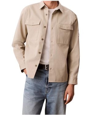 Calvin Klein Cotton Twill Utility Overshirt - Blue