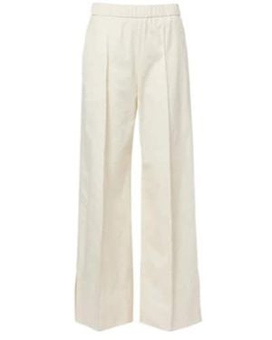 Jil Sander Pleated Cotton Wide-Leg Trousers - White
