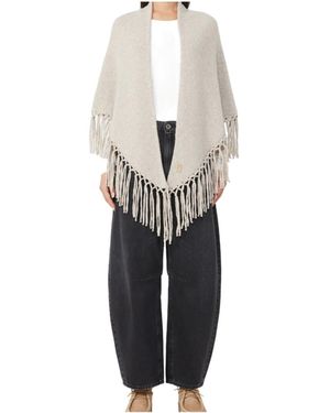 Weekend by Maxmara Tornado Fringed Triangle Shawl - White