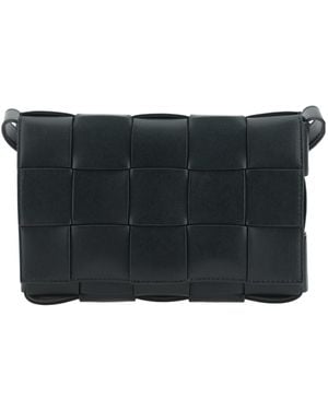Bottega Veneta Cassette Woven Medium Shoulder Bag - Black