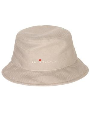 Kiton Logo Bucket Hat - White