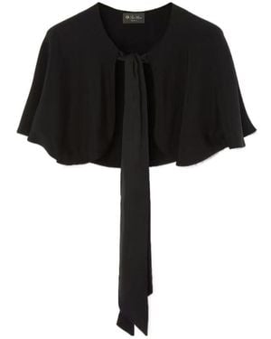 Loro Piana Frida Cape Blouse - Black