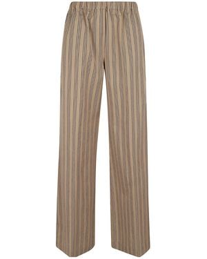 Antonelli Striped Casual Trousers - Natural