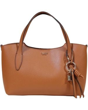 Guess Letter Logo Shoulder Bag - Brown