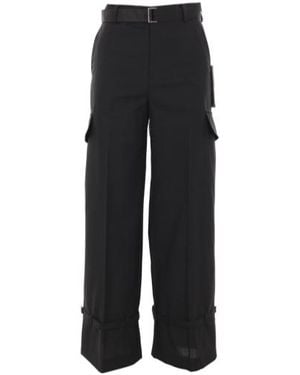 Sacai Straight-Leg Belted Cargo Pants - Black
