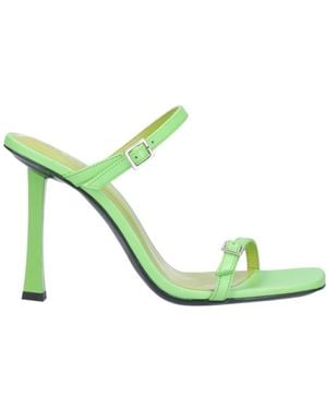 BY FAR Buck-Down Detail Sandals - Green