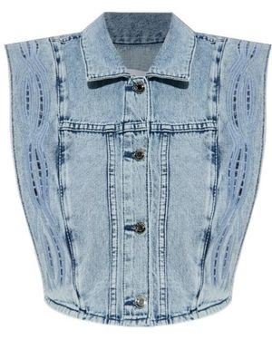 IRO Rosye Broderie-Anglaise Denim Jacket - Blue