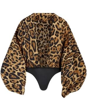 Alaïa Alaïa Leopard Printed Bodysuit - Multicolour