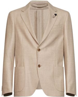 Lardini Single-Breasted Suit Jacket - Natural
