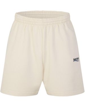 Balenciaga Political Sweat Shorts - White