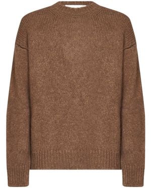 Roberto Collina Speckled Crew Neck Sweater - Brown