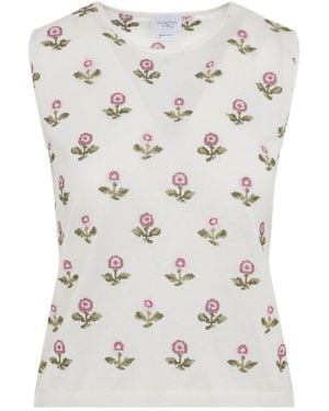 Giambattista Valli Floral Sleeveless Top - White