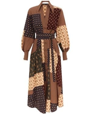 Zimmermann Long-Sleeved Dress - Brown