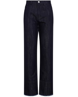 Victoria Beckham Lurex High-Rise Wide-Leg Jeans - Blue