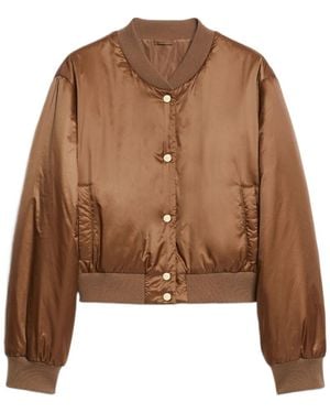 Max Mara 'S Buttoned Long-Sleeved Bomber Jacket - Brown