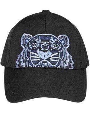 KENZO Tiger-Motif Cotton Baseball Cap - Blue