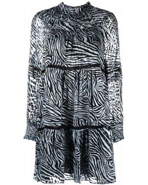 Michael Kors Michael Zebra Printed Mini Dress - Grey