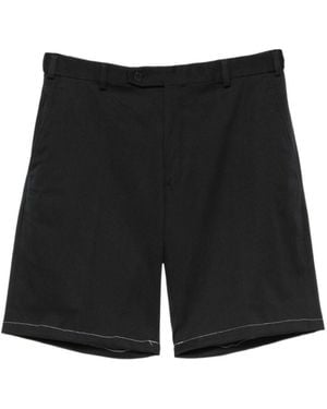Brioni Midnight Stretch Cotton Gabardine Journey Shorts - Black