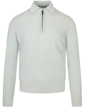 Canali Long-Sleeve Polo-Collar Jumper - Grey