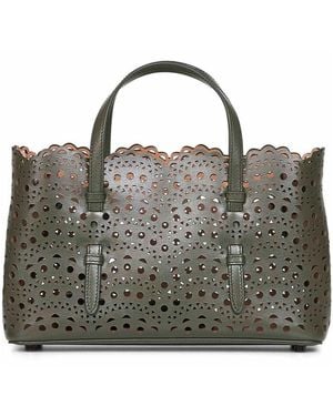 Alaïa Scalloped-Trim Tote Bag - Metallic