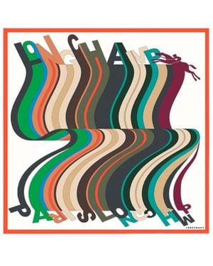 Longchamp L'Arc-En-Ciel Silk Scarf 70 - White