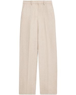 Theory Pleated Straight-Leg Trousers - White