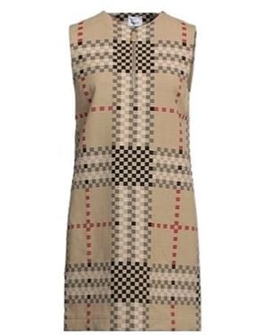 Burberry Plaid Sleeveless Dress - Natural
