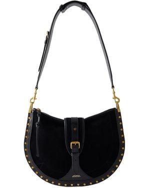 Isabel Marant Oskan Embellished Suede Shoulder Bag - Black