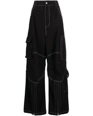 we11done Contrast-Stitch Biker Pants - Black