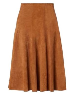 Stouls Sabrina Suede Midi Skirt - Brown
