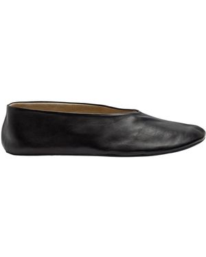 The Row Stella Leather Ballet Flats - Black