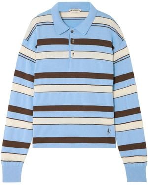 JW Anderson Wool-Blend Polo Shirt - Blue