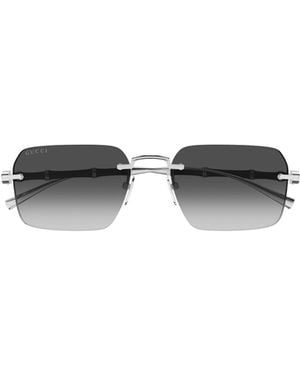 Gucci Eyewear Frameless Rectangular Sunglasses - Metallic