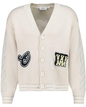 Off-White c/o Virgil Abloh Star Varsity Logo Cardigan - White
