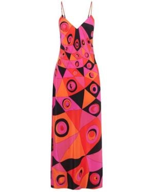 PUCCI Printed Silk Crepe De Chine Maxi Dress - Red