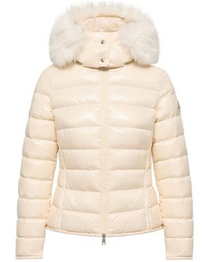 Moncler Badyeffe Hooded Short Down Jacket - Natural