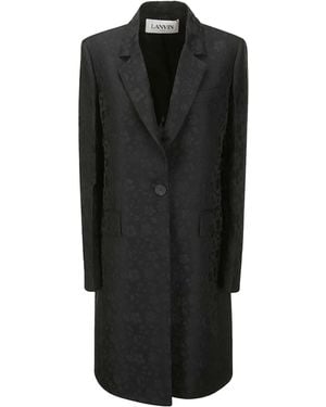 Lanvin Button Detailed Straight Hem Coat - Black