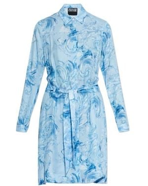 Versace Jeans Couture Couture Long-Sleeved Mini Dress - Blue