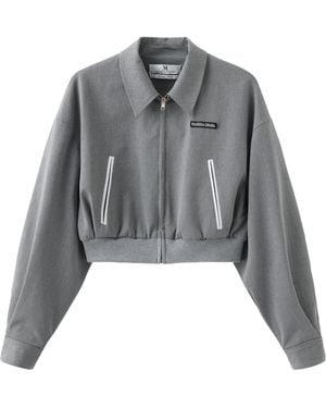 Marissa Chiara Long-Sleeved Lapel Casual Jacket - Grey