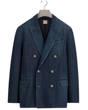 Dior Double-Breasted Suit Jacket - Blue