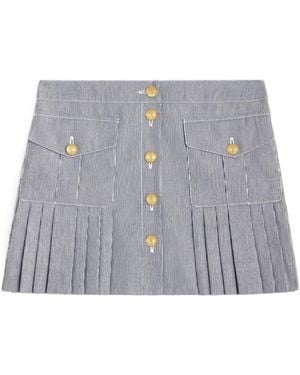 Celine Pleated Bandeau Mini Skirt in Red | Lyst