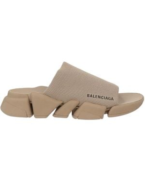 Balenciaga Printed Slippers - Natural
