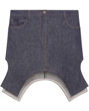 Courreges Courrèges Mid-Rise Asymmetric-Hem Mini Skirt - Blue