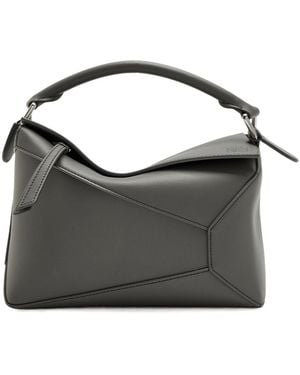 Loewe Puzzle Edge Small Leather Shoulder Bag - Gray