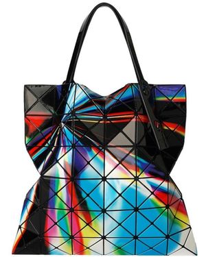Issey Miyake Warp Geometric-Panelled Tote Bag - Blue