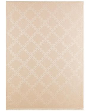 Ferragamo Ferragamo Gancini Jacquard Lurex Thread Scarf - Natural