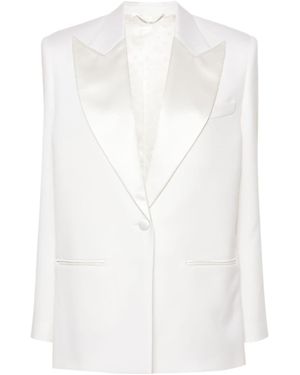 Magda Butrym Single-Breasted Wool Suit Jacket - White