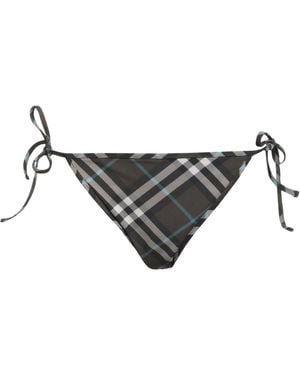 Burberry Plaid Bikini Bottoms - Brown